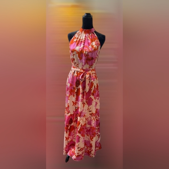 Dokotoo Dresses & Skirts - Size Medium Floral Halter Neck Sleeveless Maxi Dress